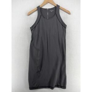 EILEEN FISHER Dress XS Stretch Cotton Jersey Tank Dress Shelf Bra Gray USA